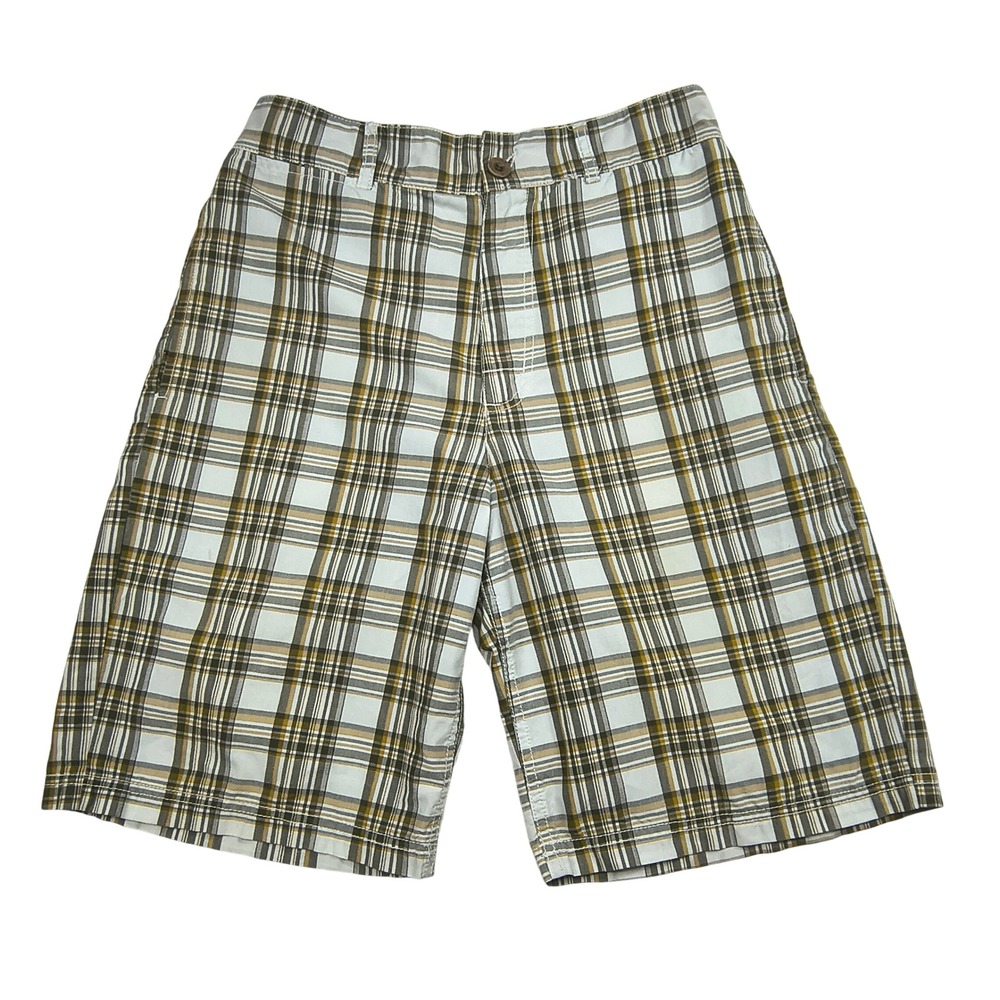 Vans Off The Wall Mens Plaid Shorts Size 28 Brown Tan White Skater Casual 666